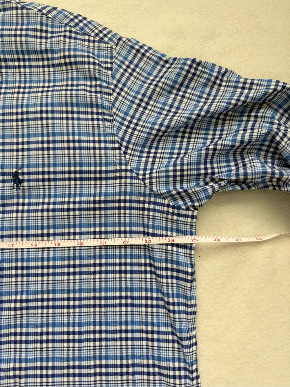 Ralph Lauren Blue Plaid Button-Down Dress Shirt